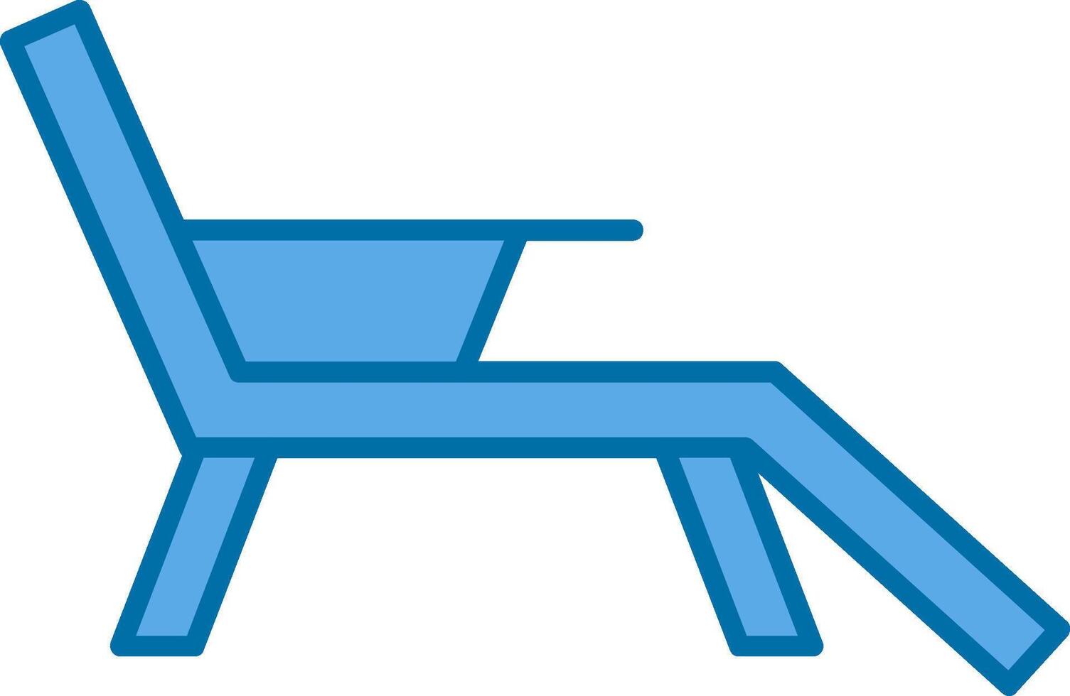 Deck Chair Filled Blue  Icon vector