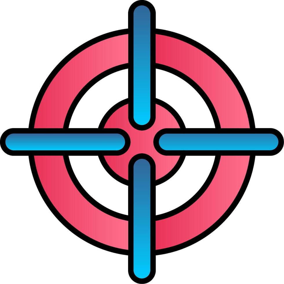 Target Line Filled Gradient  Icon vector