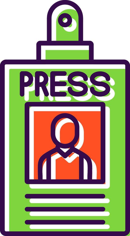 Press Pass Filled  Icon vector