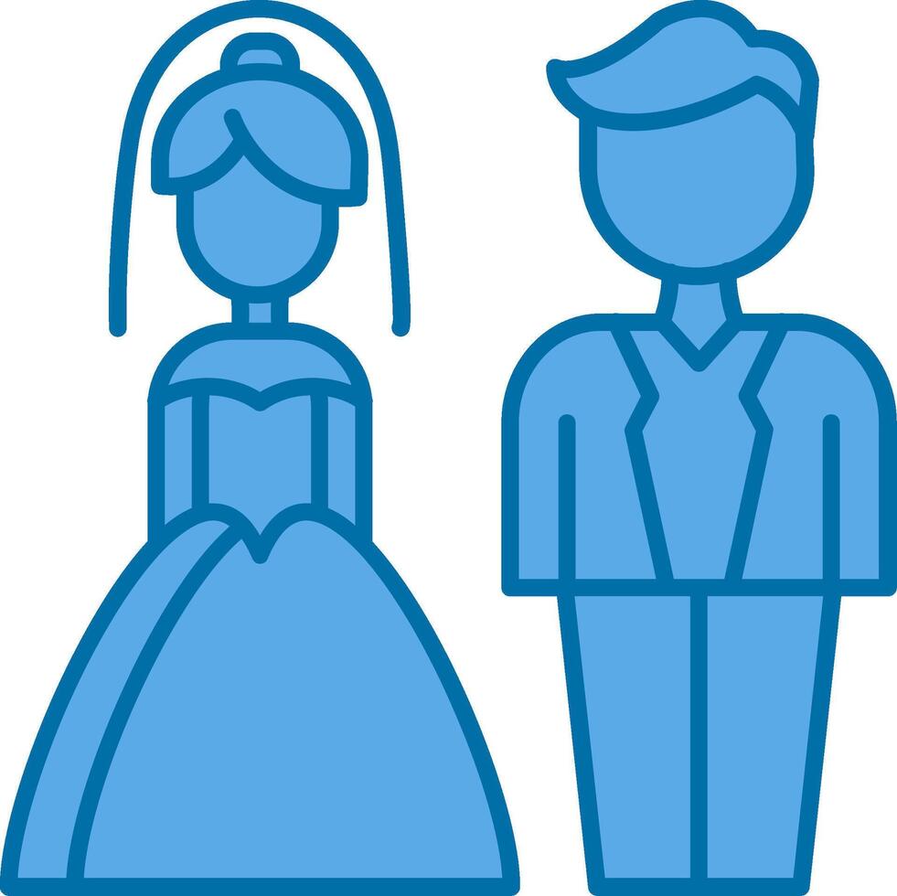 Couple Filled Blue  Icon vector