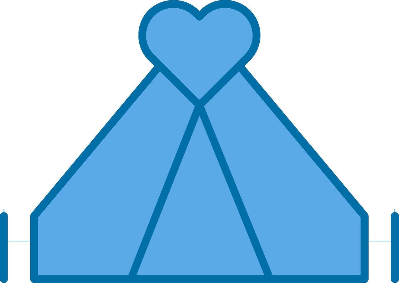 Tent Filled Blue  Icon vector