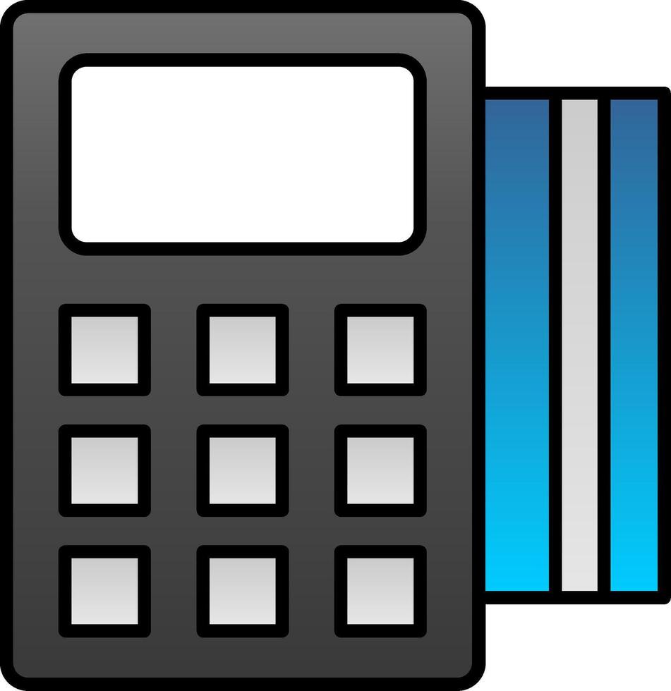 Pos Terminal Line Filled Gradient  Icon vector