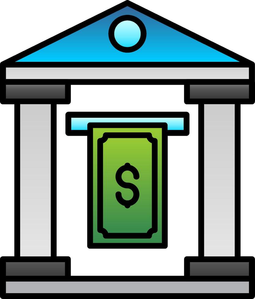 Cash Withdraw Line Filled Gradient  Icon vector