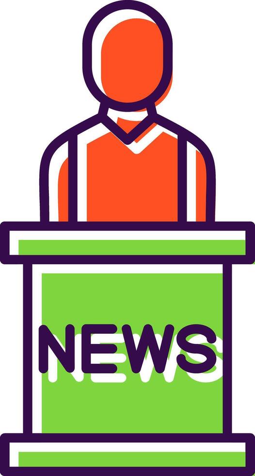 News Anchor Filled  Icon vector