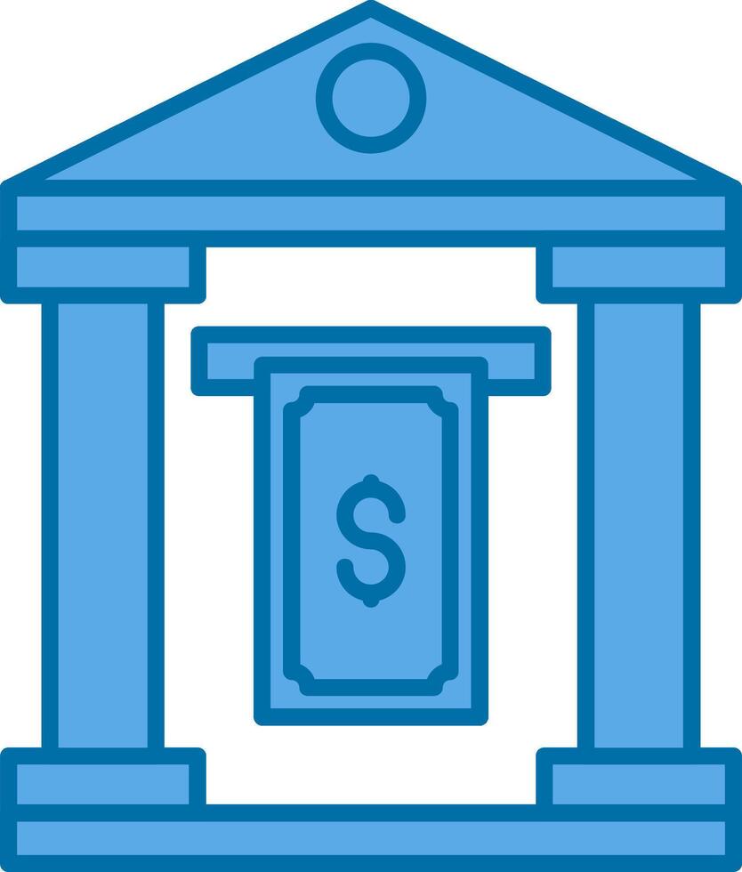 Cash Withdraw Filled Blue  Icon vector
