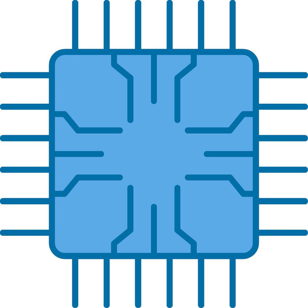 Chip Filled Blue  Icon vector