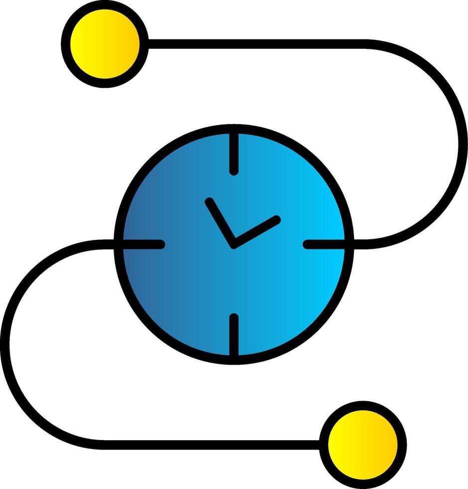 Time Line Line Filled Gradient  Icon vector