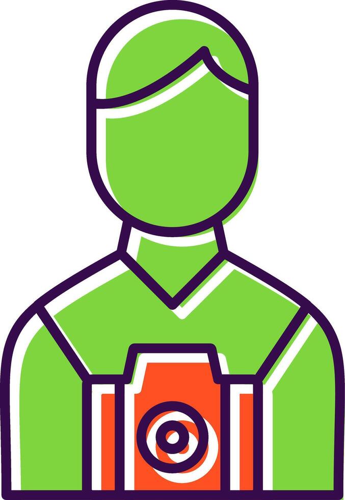 cámara hombre lleno icono vector