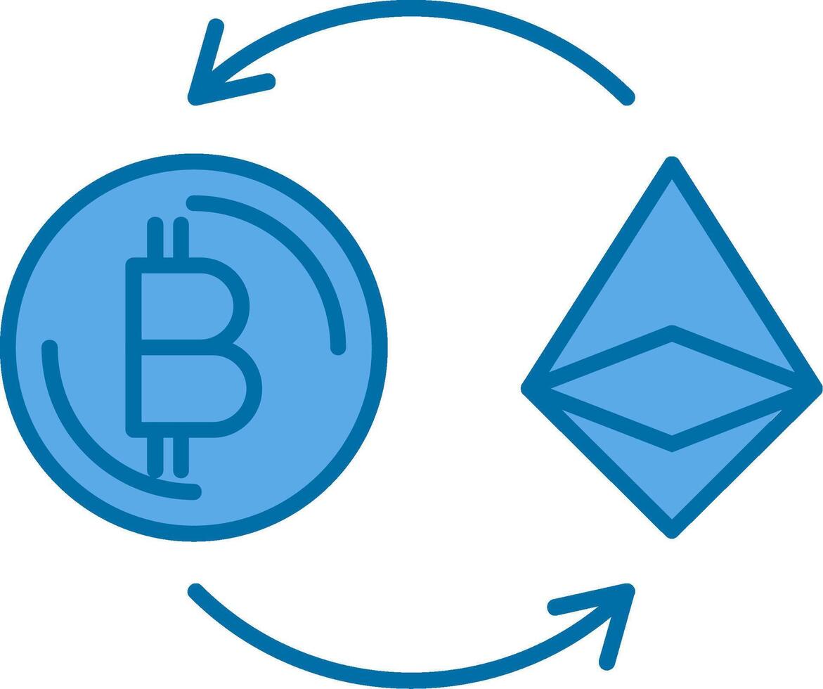 Ethereum Filled Blue  Icon vector
