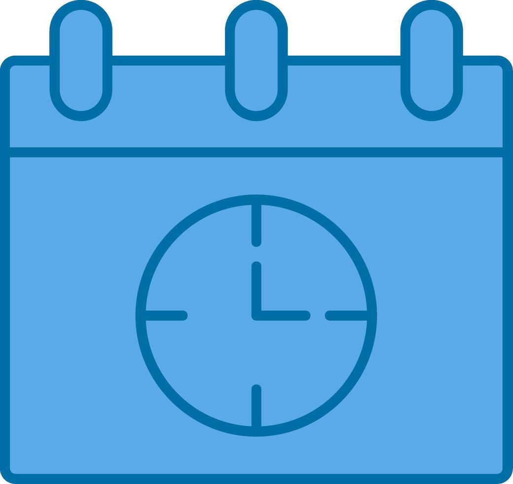 hora administración lleno azul icono vector