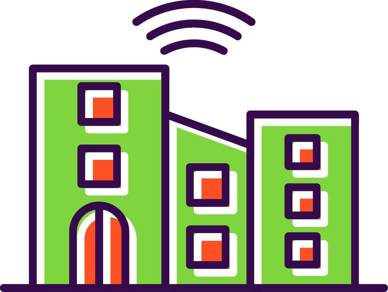 Smart City Filled  Icon vector