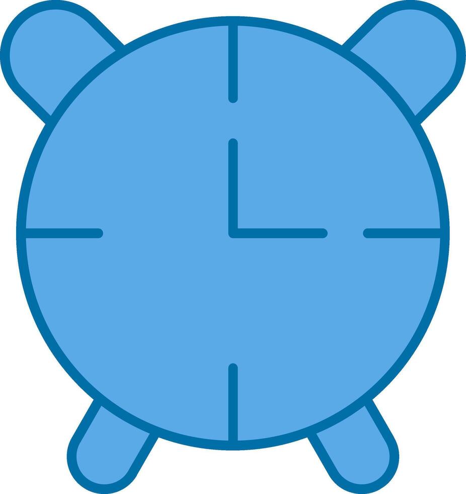 alarma reloj lleno azul icono vector