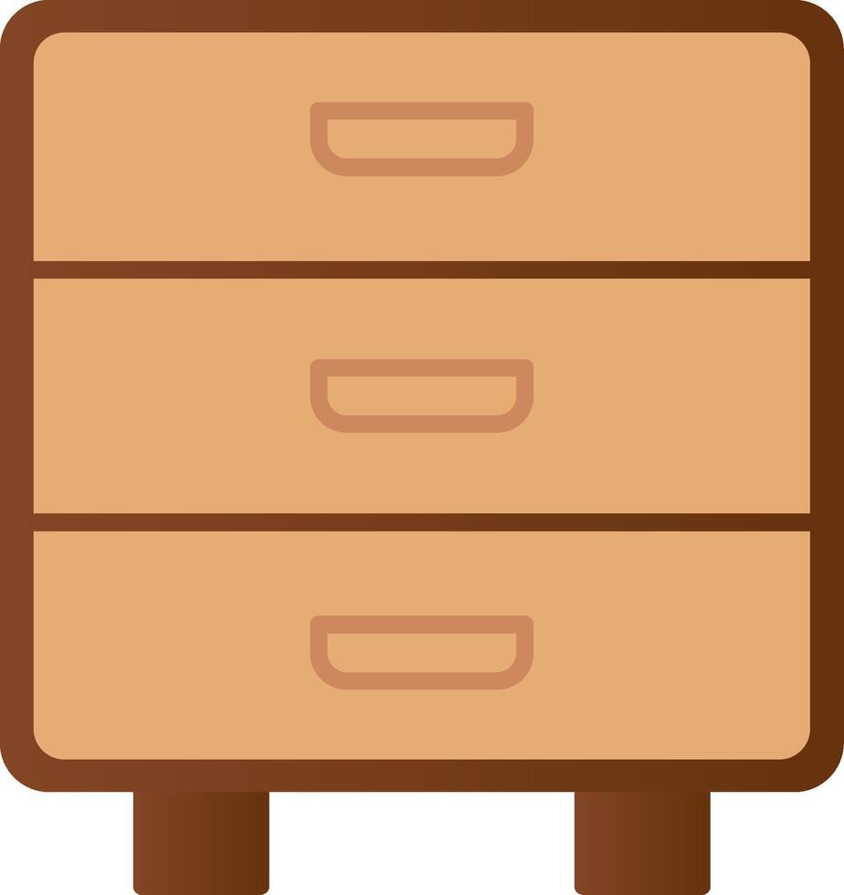 cajón plano degradado icono vector