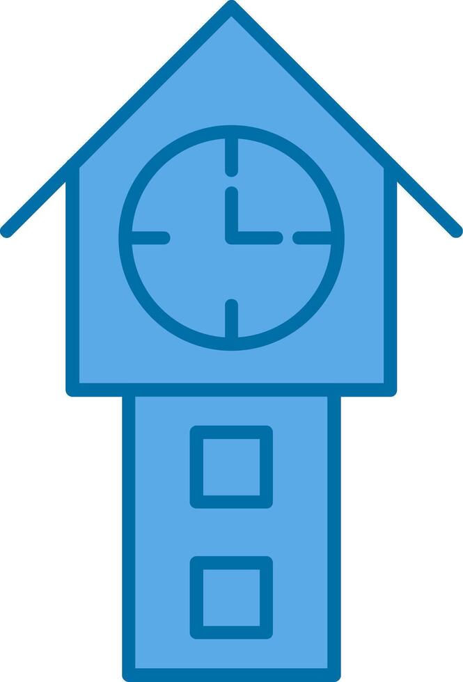 Tower Watch Filled Blue  Icon vector