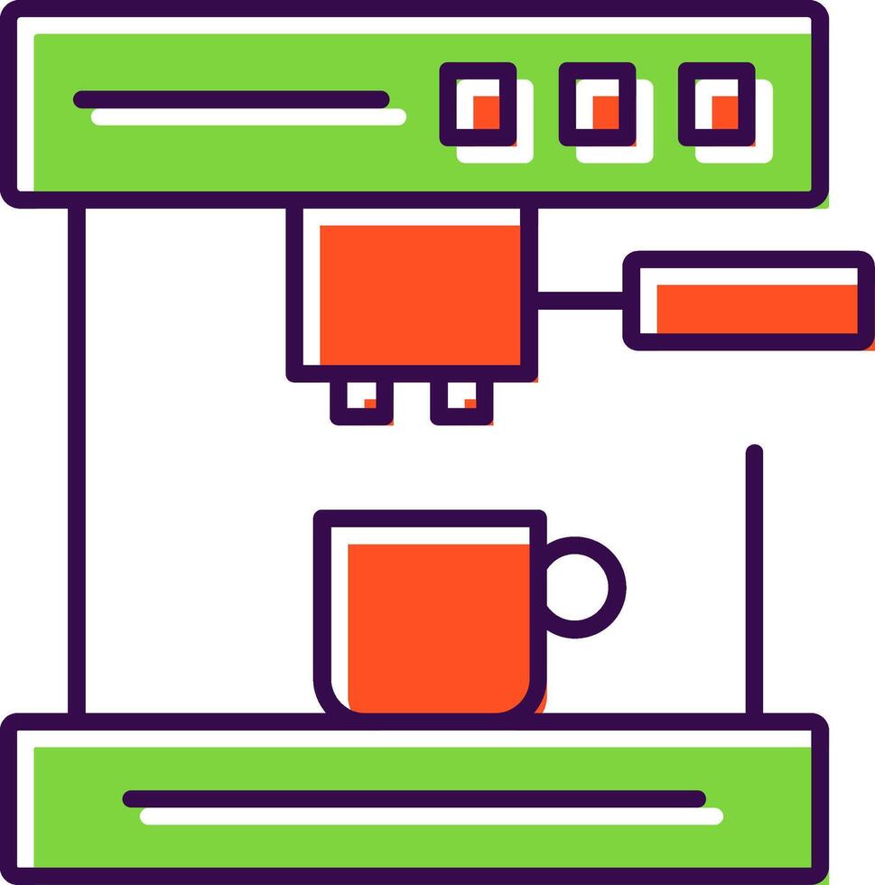 Coffee Machine Filled  Icon vector