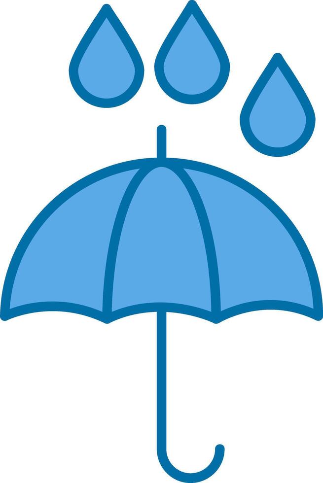 Umbrella Filled Blue  Icon vector