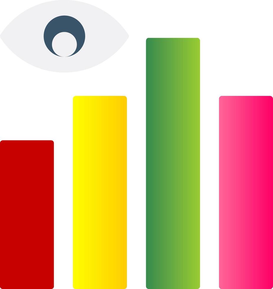 datos visualización plano degradado icono vector