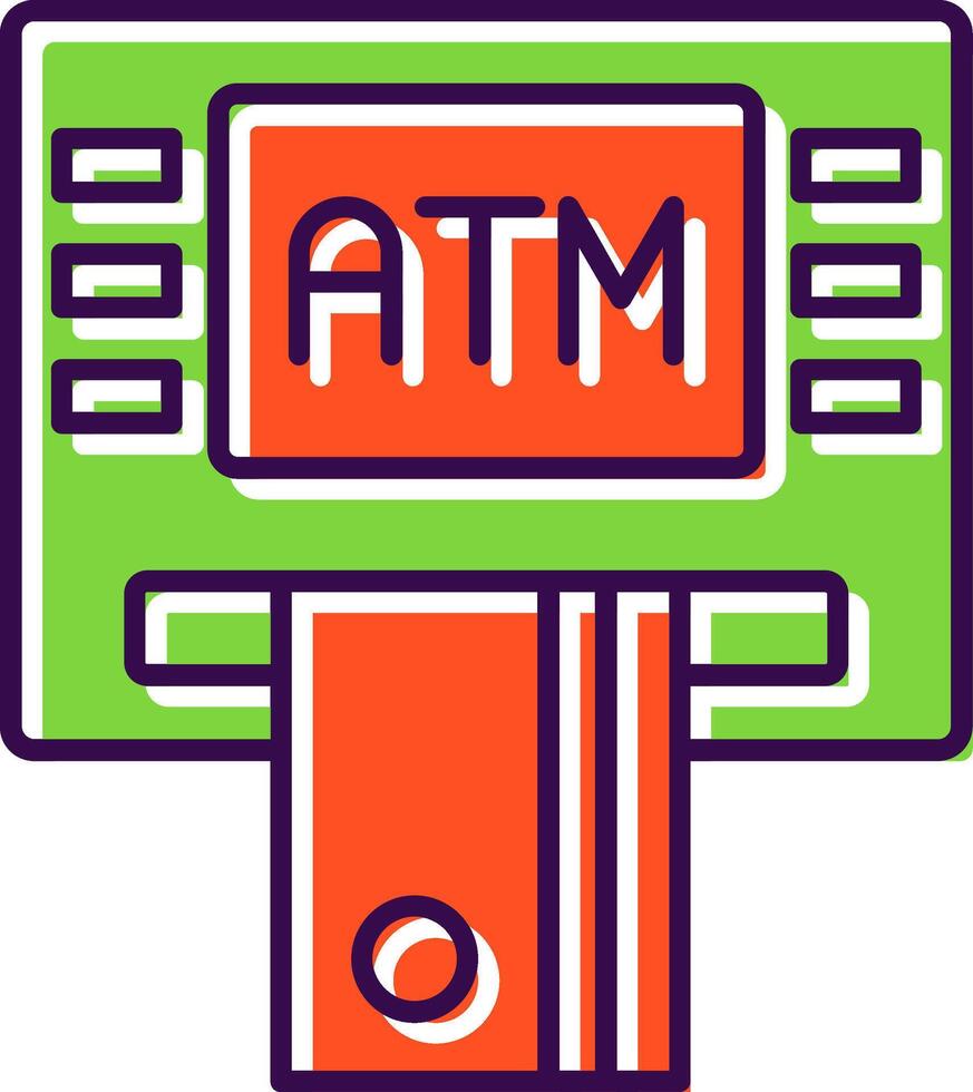 Atm Machine Filled  Icon vector