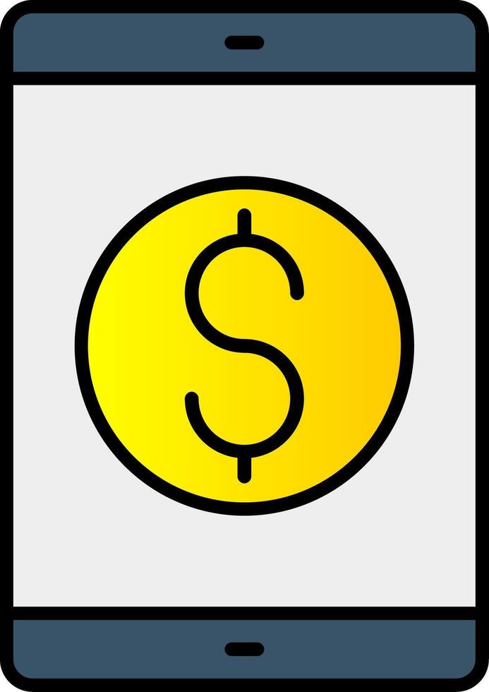 Valuable Line Filled Gradient  Icon vector