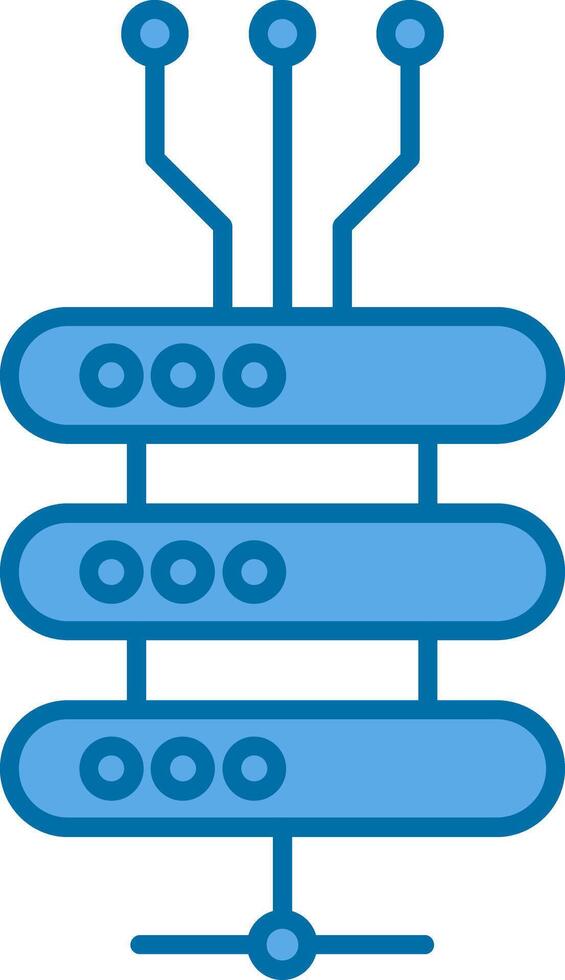 Data Network Filled Blue  Icon vector