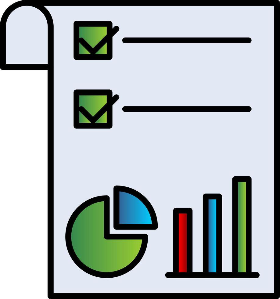 Market Trends Line Filled Gradient  Icon vector