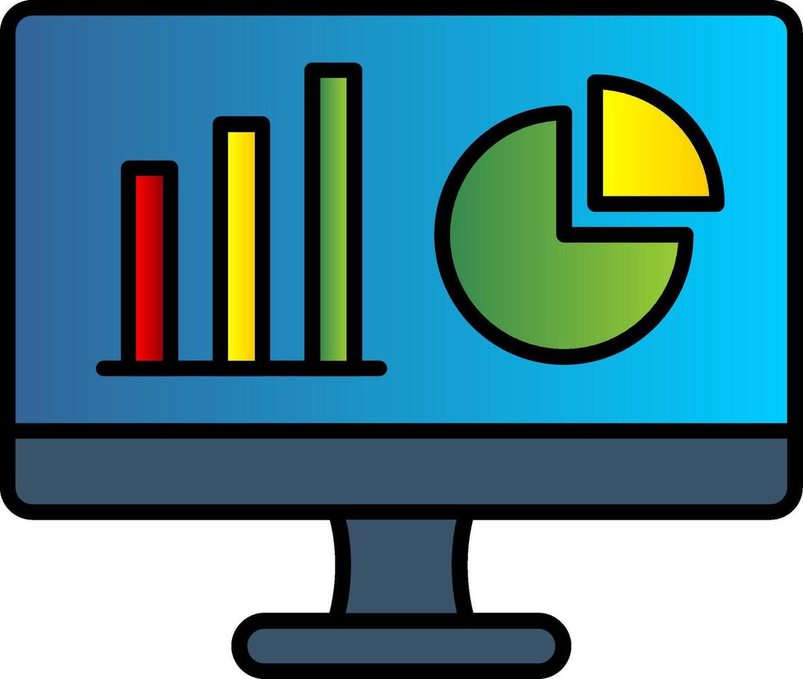 Dashboard Line Filled Gradient  Icon vector