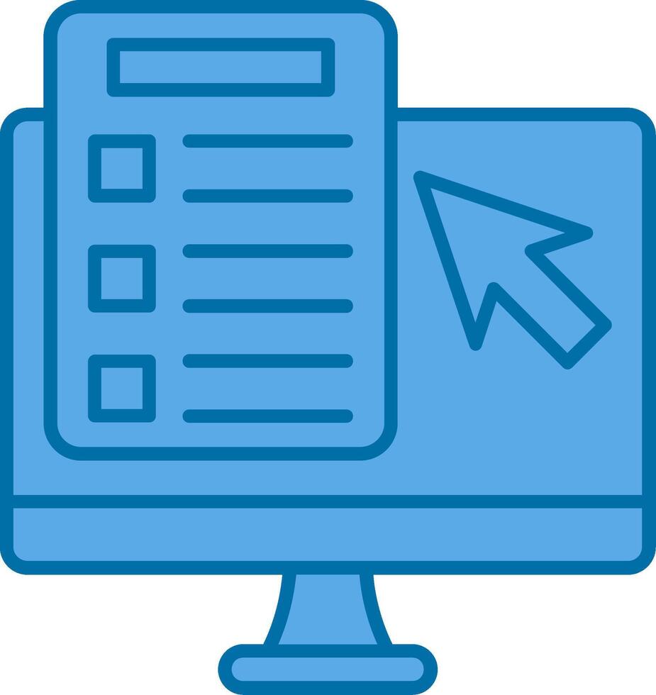 Online Test Filled Blue  Icon vector