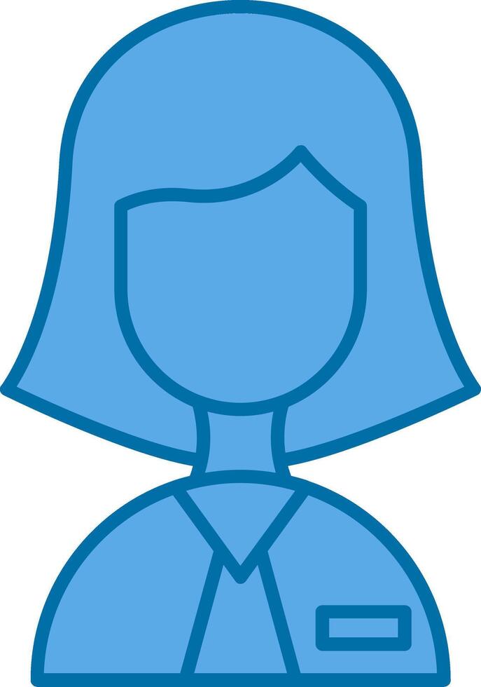 Lady Teacher Filled Blue  Icon vector