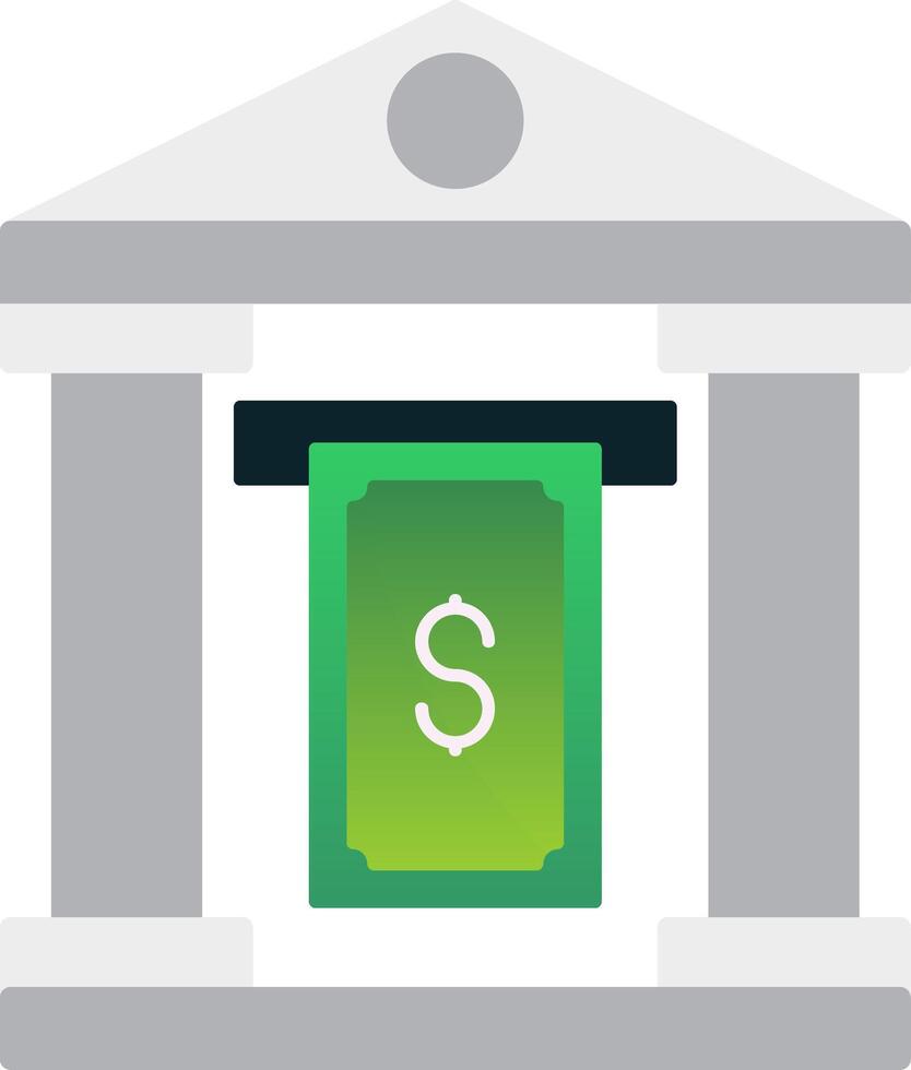 Cash Withdraw Flat Gradient  Icon vector