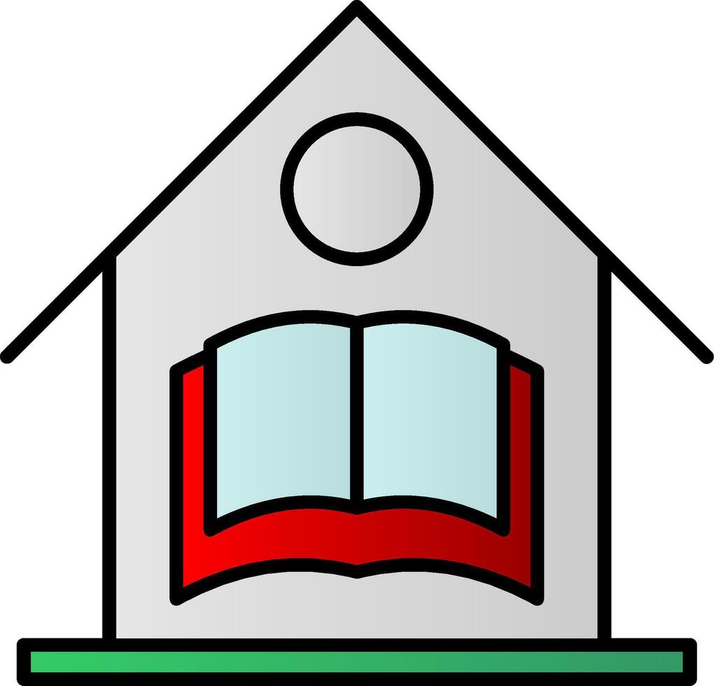 Home School Line Filled Gradient  Icon vector