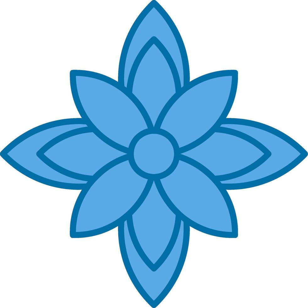 Poinsettia Filled Blue  Icon vector