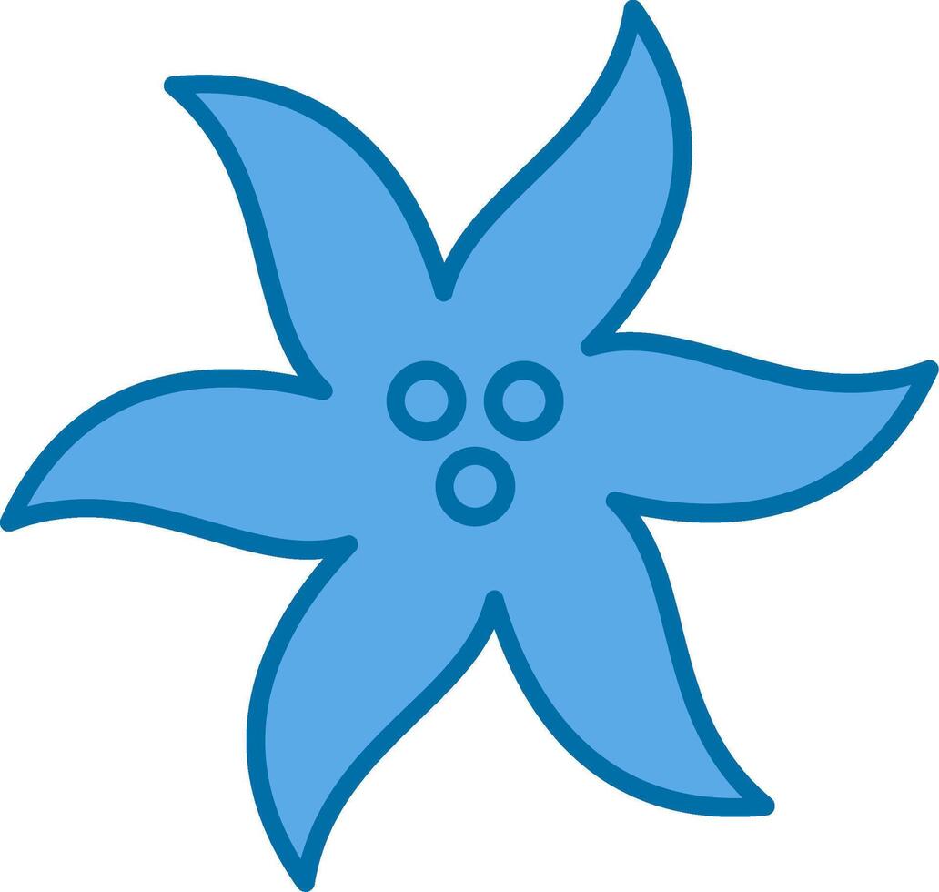 Bluebell Filled Blue  Icon vector