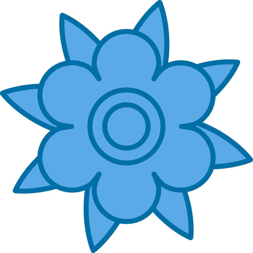Dahlia Filled Blue  Icon vector