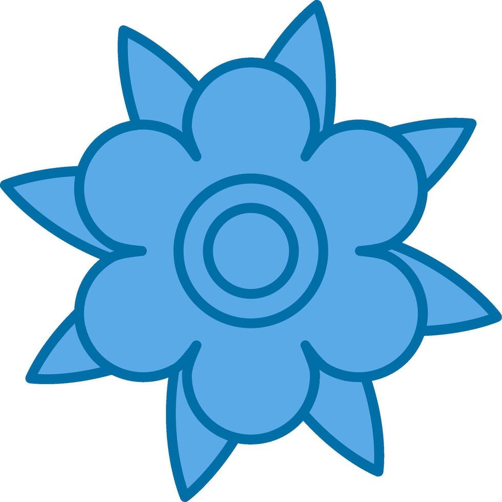 dalia lleno azul icono vector