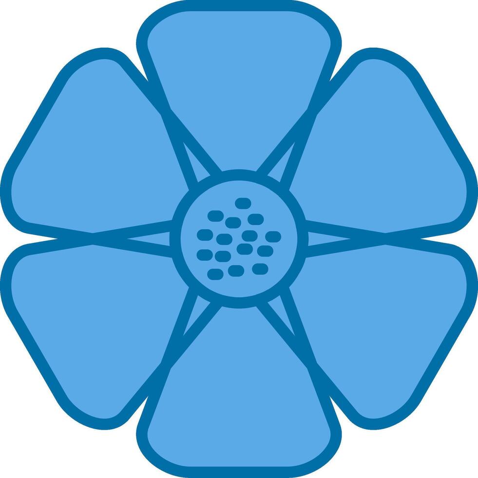 Hibiscus Filled Blue  Icon vector