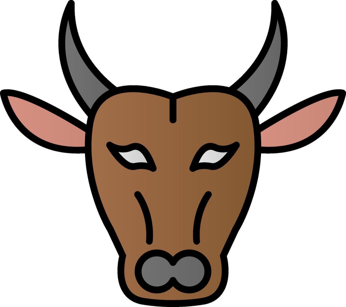 Buffalo Line Filled Gradient  Icon vector