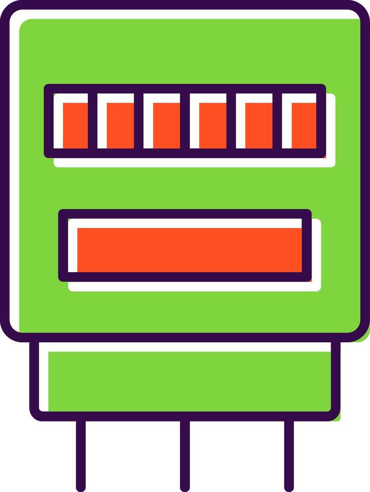Electric Counter Filled  Icon vector