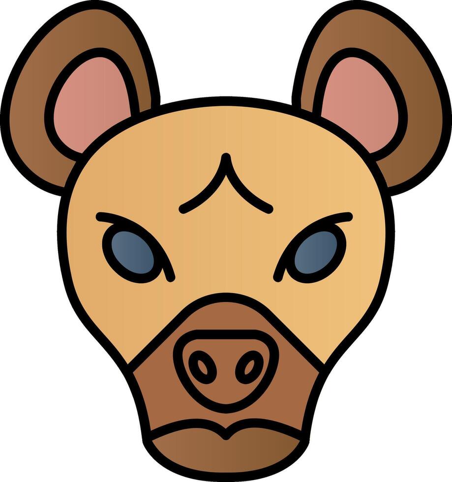 Hyena Line Filled Gradient  Icon vector