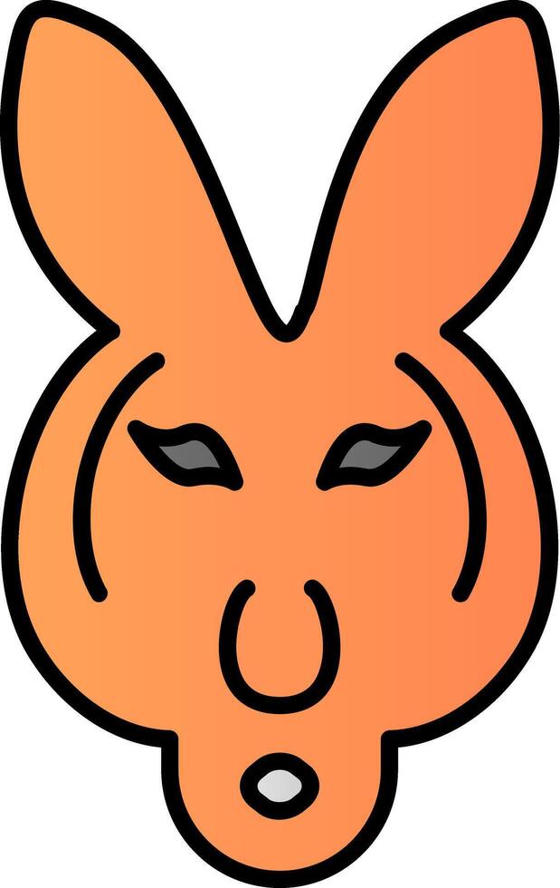 Kangaroo Line Filled Gradient  Icon vector