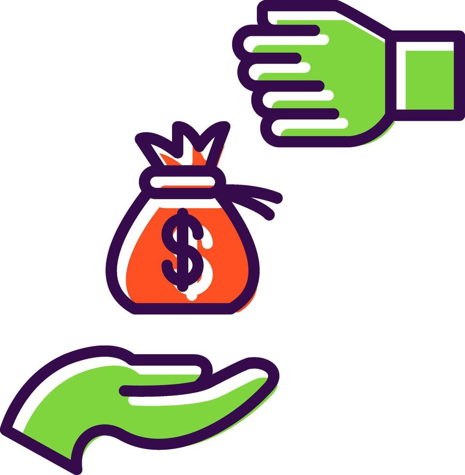 Bribery Filled  Icon vector