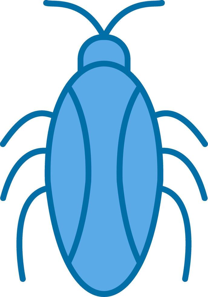 Cockroach Filled Blue  Icon vector