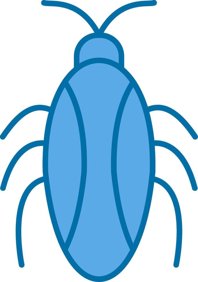 cucaracha lleno azul icono vector