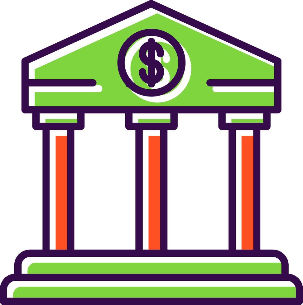 Bank Filled  Icon vector