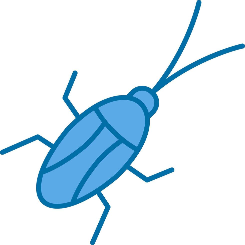 cucaracha lleno azul icono vector