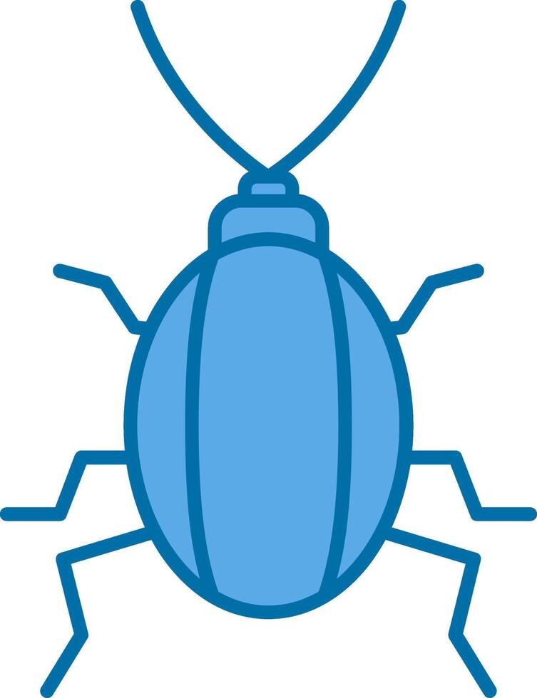 cucaracha lleno azul icono vector