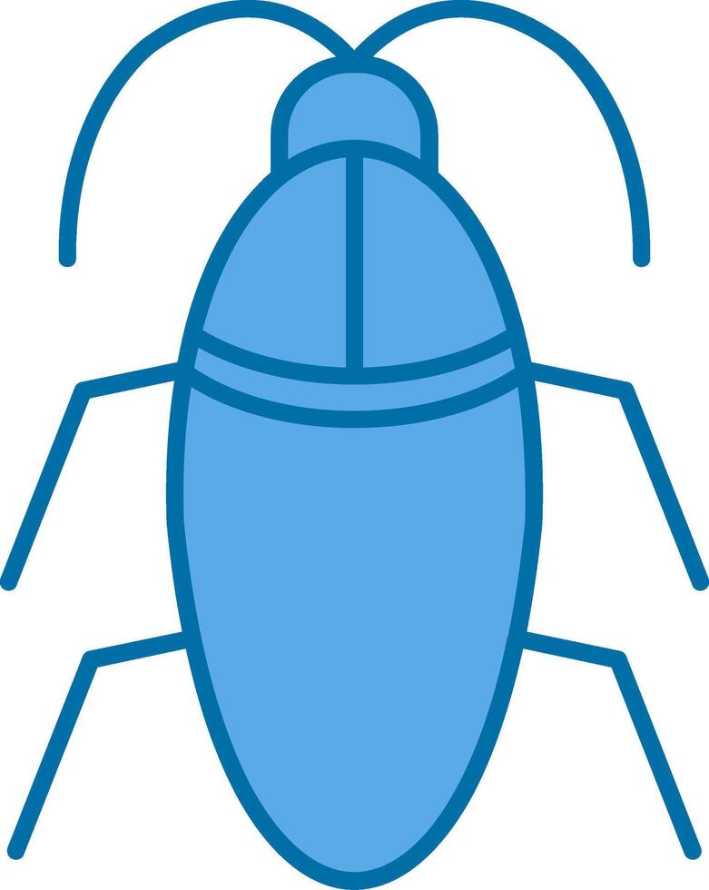Cockroach Filled Blue  Icon vector