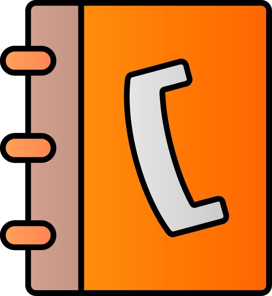 Phonebook Line Filled Gradient  Icon vector