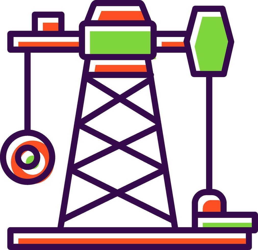 petróleo minería lleno icono vector