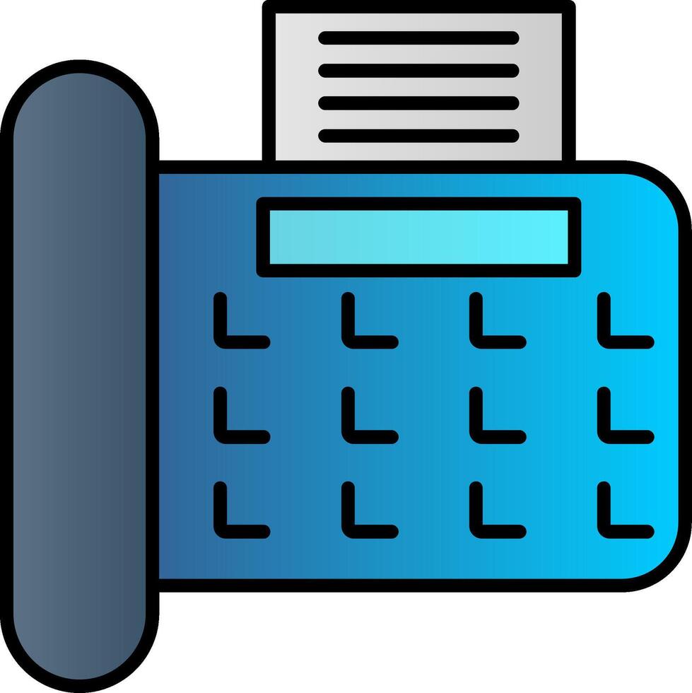 Fax Line Filled Gradient  Icon vector