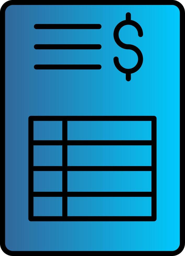 Bill Line Filled Gradient  Icon vector